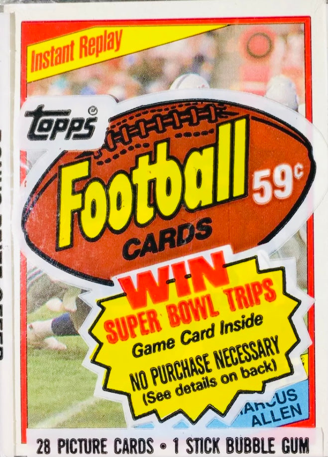 1984 Topps Football Sealed Cello Pack DAN MARINO Rookie Card on Bottom Allen Top