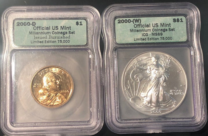 2000 U.S. Mint Millennium Coinage Set – ICG MS69 Dollar