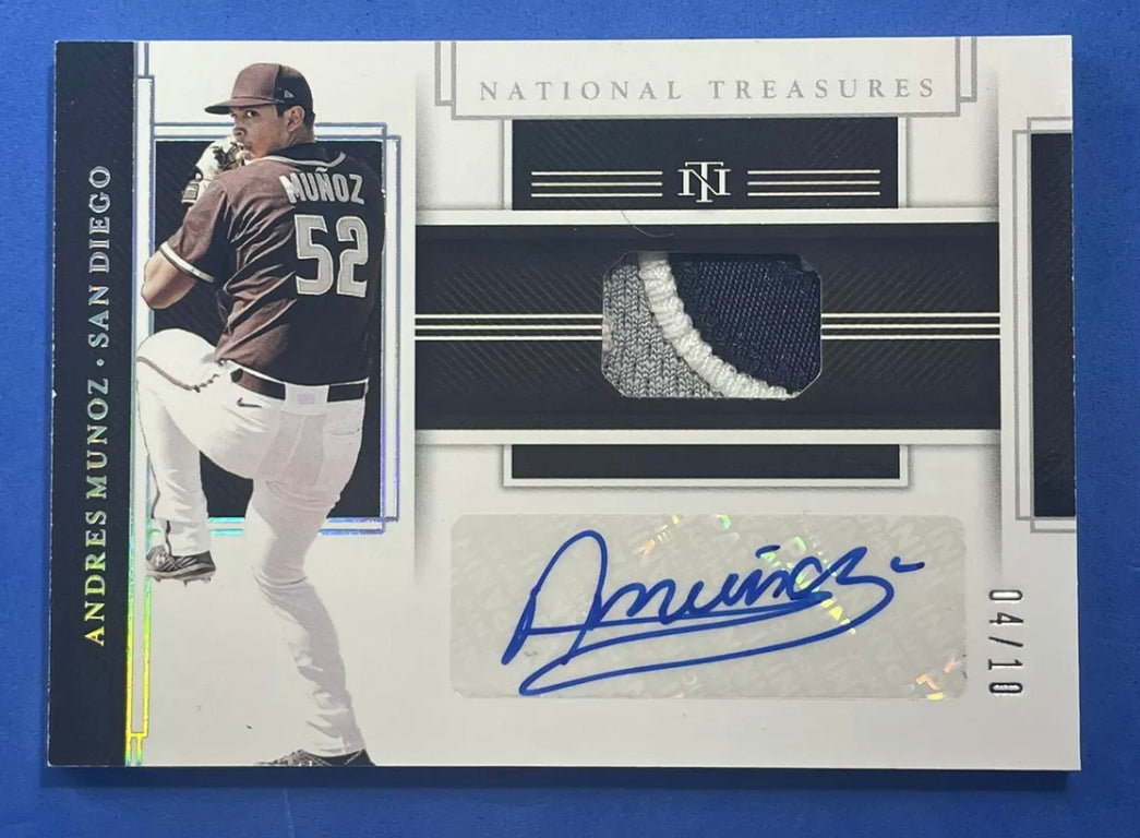 2020 National Treasures RPA Game Gear Patch Auto Andres Munoz RC Rookie 4/10
