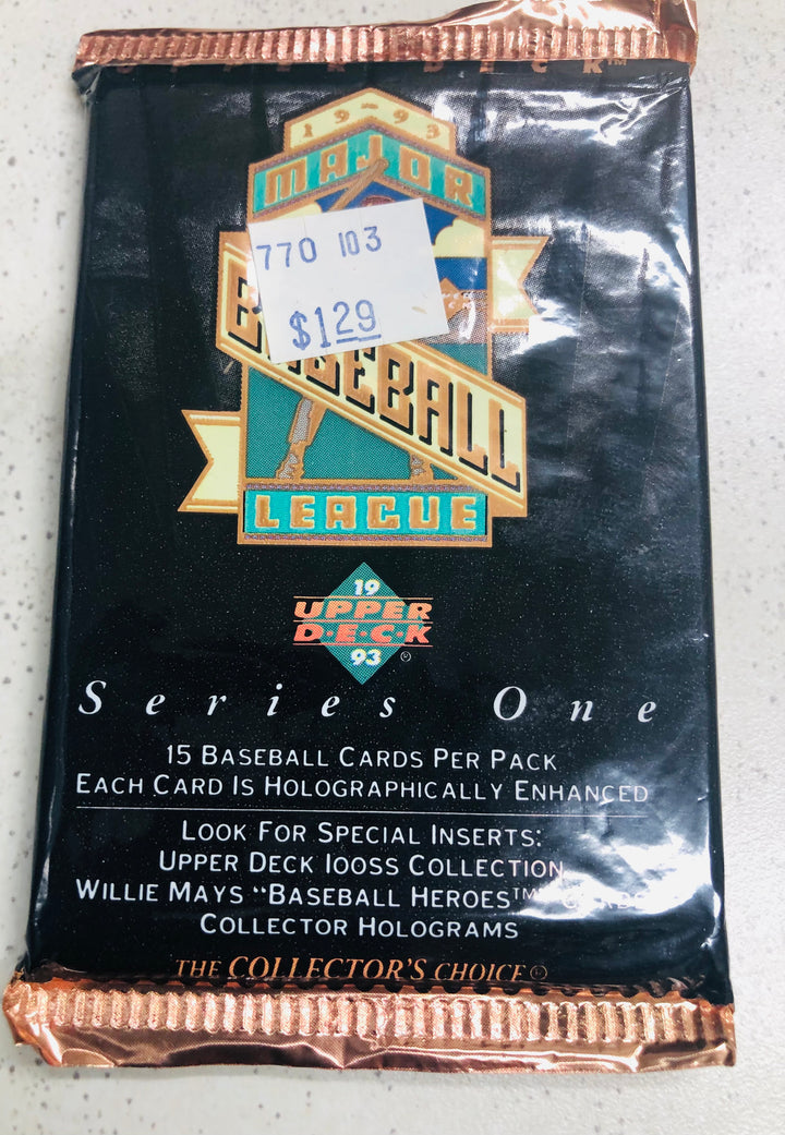 1993 Upper Deck Baseball Series 1 Pack Guaranteed Unopened WPK