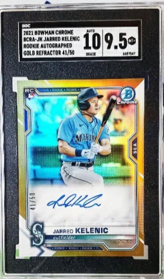 2021 Bowman Chrome Jarred Kelenic Gold Auto /50 RC SGC 9.5/10
