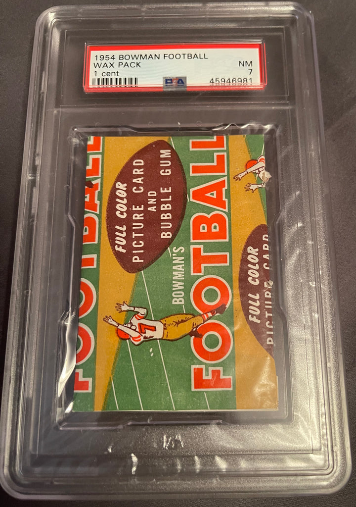 1954 BOWMAN FOOTBALL 1 CENT WAX PACK PSA 7