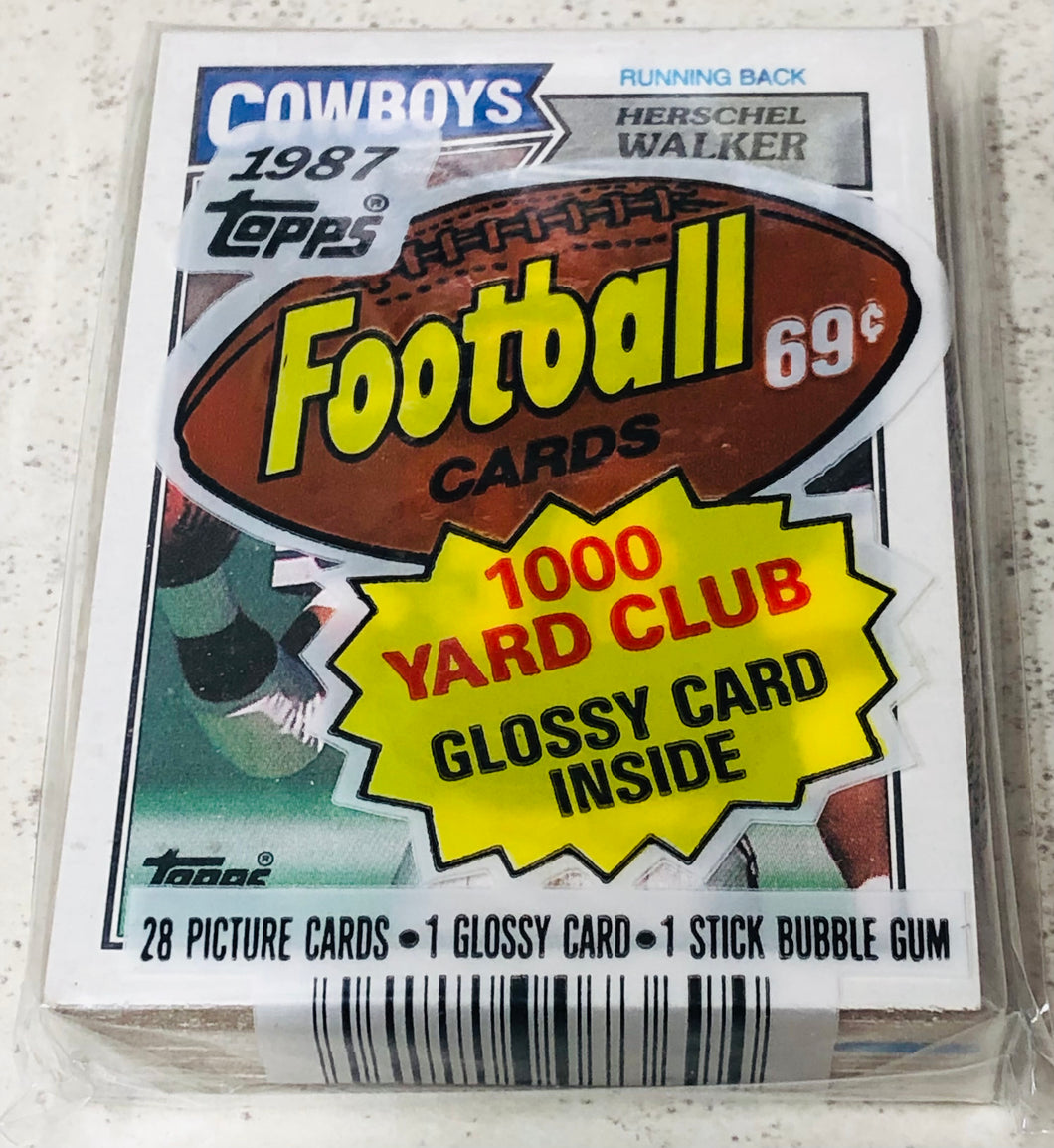 1987 Topps Football Cello Pack Hershal Walker RC Top