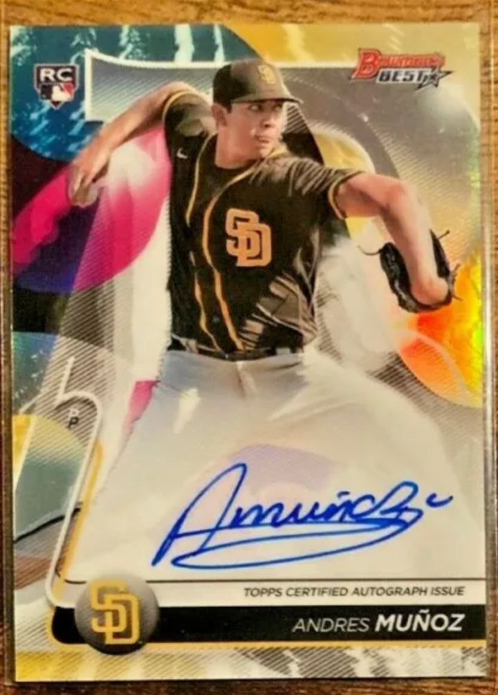 ANDRES MUNOZ RC AUTO 2020 BOWMAN'S BEST REFRACTOR ROOKIE GEM PADRES FREE SHIP