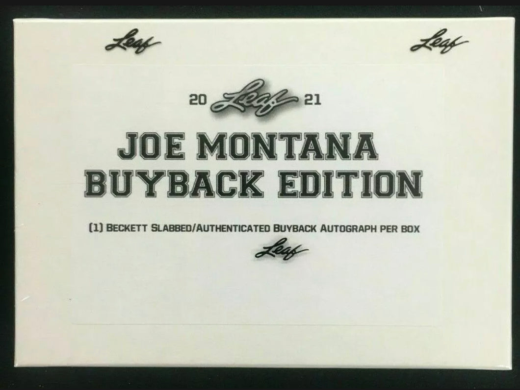 2021 Leaf Joe Montana Buyback Edition Football Box w/ Beckett Slabbed Autograph