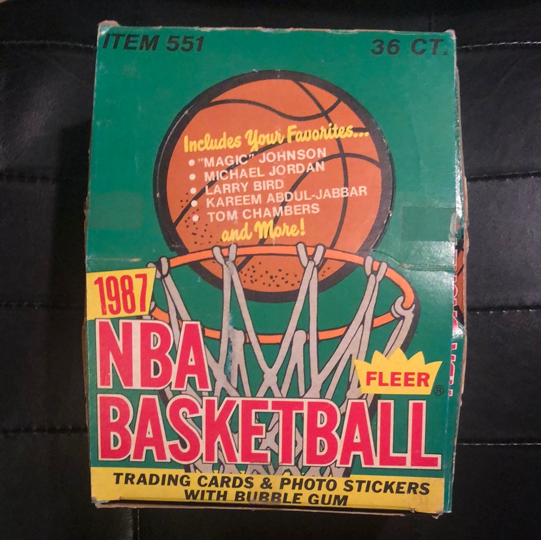 1987 Fleer Basketball Wax Box Empty WPK