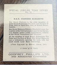 Load image into Gallery viewer, Queen Elizabeth II 1935 Godfrey Phillips Platinum Jubilee Rookie Card #11
