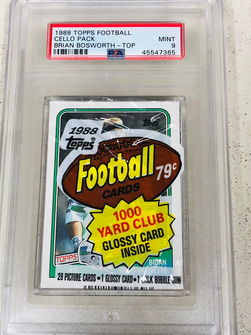 1988 Topps Football Cello Pack Bozworth RC Top PSA 9