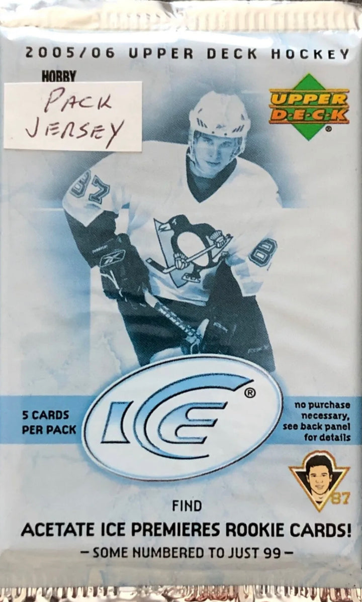 2005-06 UPPER DECK ICE HOBBY 1 PACK,GUARANTEED JERSEY,ROOKIE OVECHKIN CROSBY ???
