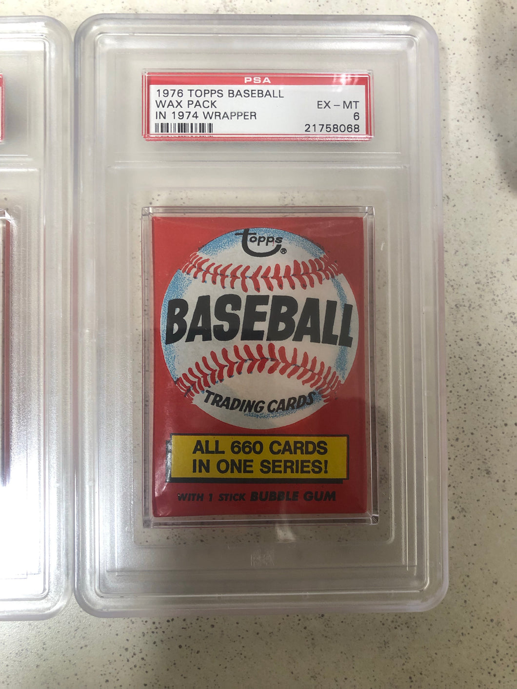 1976 Topps Baseball Wax Pack In 1974 Wrapper PSA 6