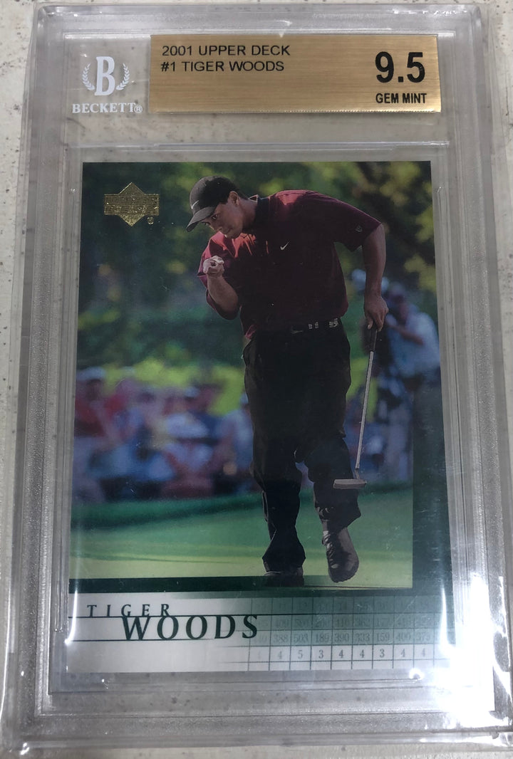 2001 UPPER DECK #1 TIGER WOODS BGS 9.5 GEM MINT ROOKIE CARD