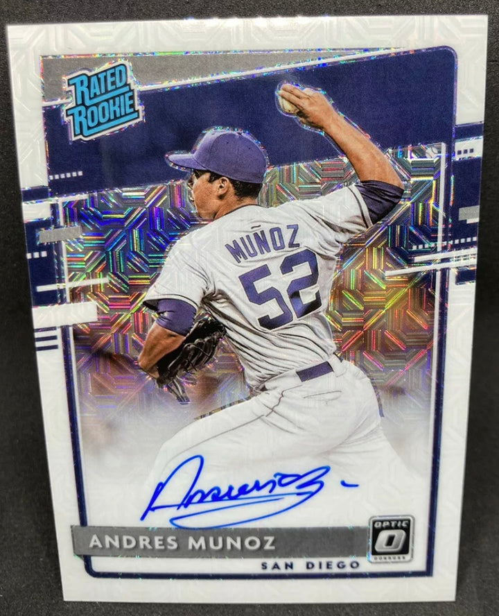 ANDRES MUNOZ 2020 Donruss Optic Rated Rookie Mojo Auto /99 Rookie Auto On Card