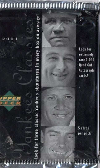 2001 UD YANKEE CLASSICS BASEBALL SEALED PACK