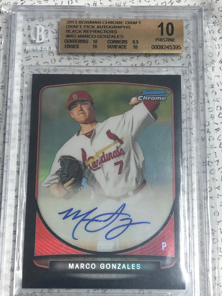 2013 Bowman Chrome Draft Marco Gonzalez RC BGS 10 10 Auto