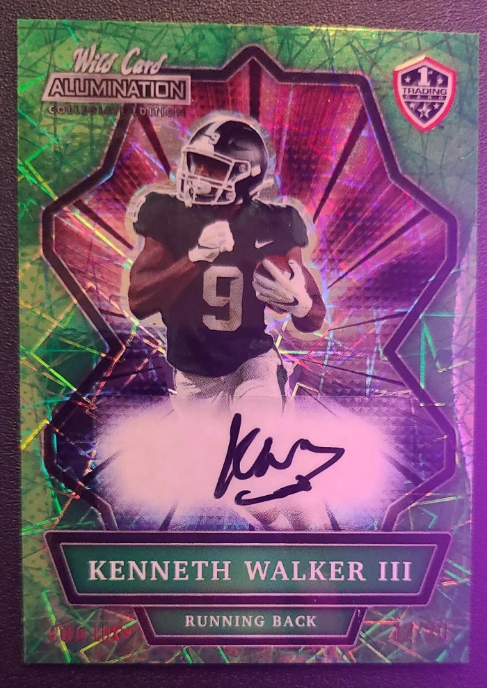 KENNETH WALKER III AUTO 2021 Wild Card Alumination GREEN HOLO-LUX  12 /20 2621