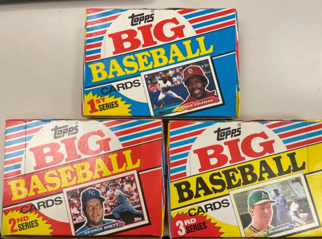 1988 Topps Big Baseball Wax Boxes Series 1, 2 and 3