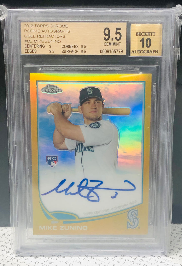 2013 Topps Chrome Gold /50 Mike Zunino BGS 9.5/10 Auto