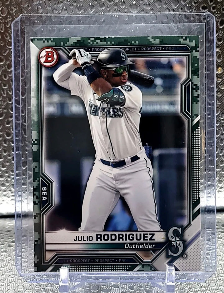 JULIO RODRIGUEZ 2021 Bowman CAMO SP ROOKIE CARD RC Mariners AL ROY?