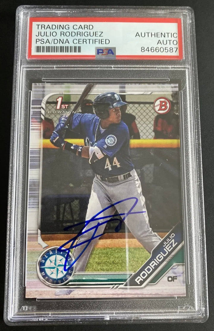 Julio Rodriguez 2019 1st Bowman Signed Autograph Auto RC Card #BP-33 - PSA DNA