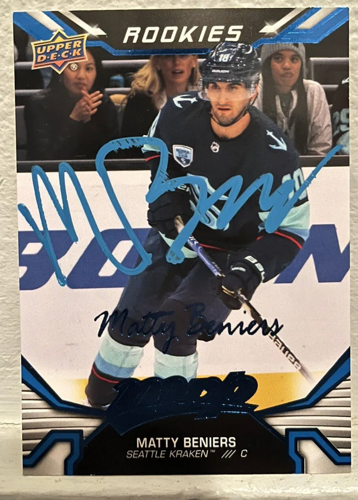 Matty Beniers Signed Autograph 2022-23 Upper Deck MVP Rookie Card