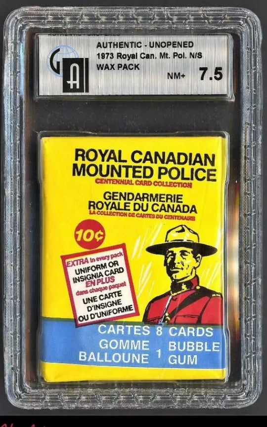 1973 Royal Canadian Mounted Police SEALED Wax Pack GAI AUTHENTIC 7.5 NM+