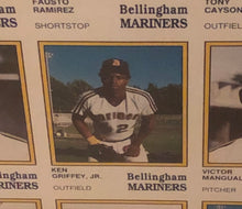 Load image into Gallery viewer, 1987 Bellingham Mariners Team Uncut Framed Sheet Griffey JR Auto
