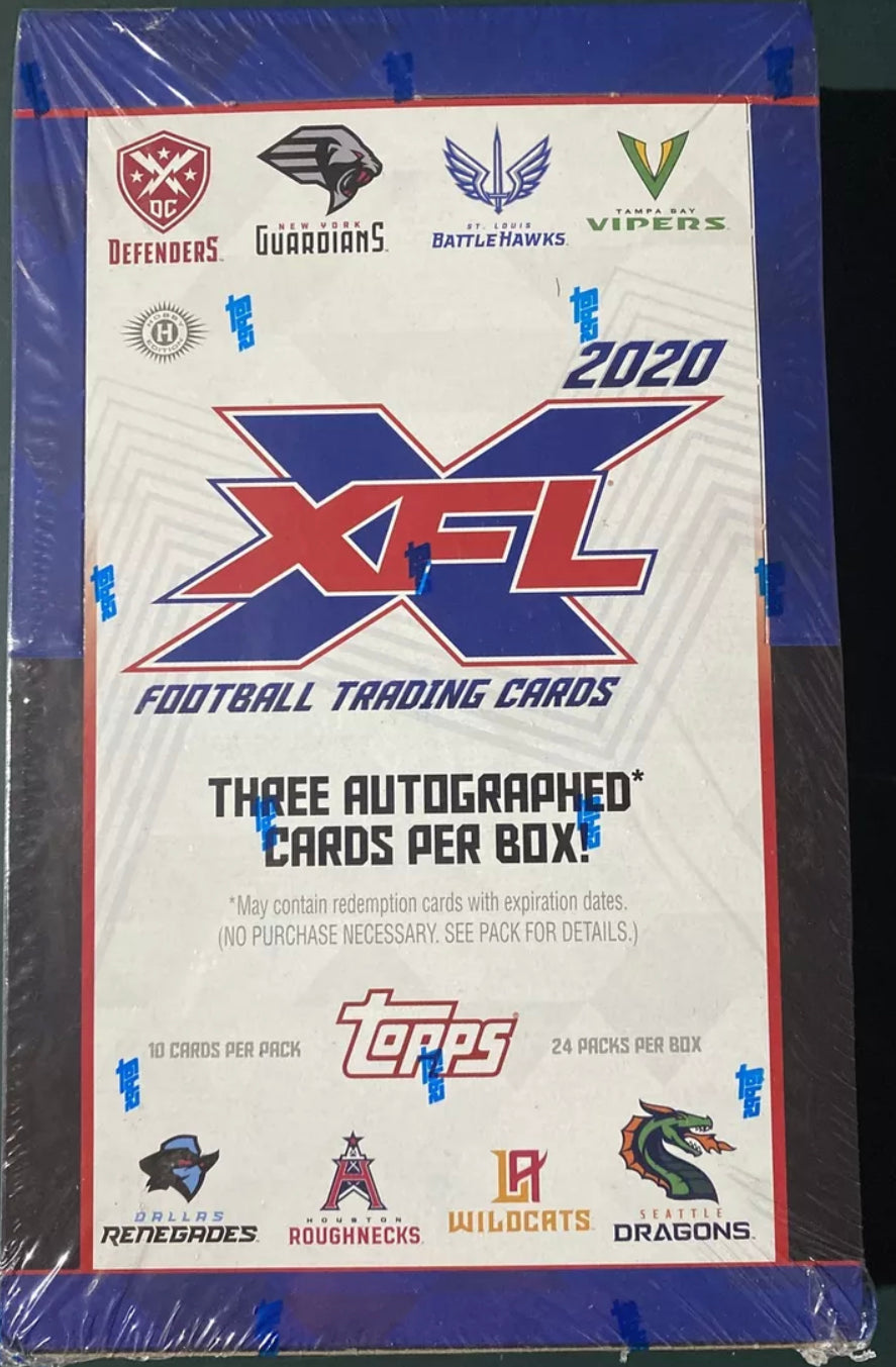 2020 Topps XFL Football Hobby Box Factory Sealed