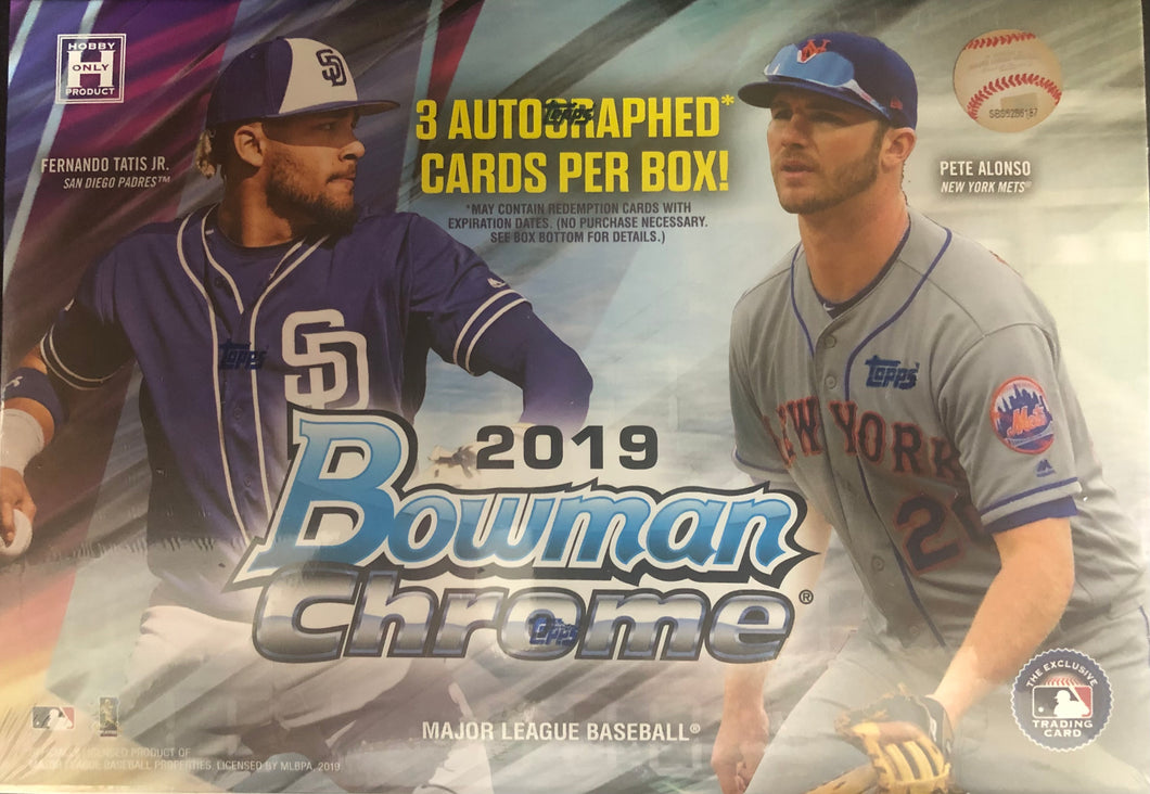 2019 Bowman Chrome Baseball Hobby Box Factory Sealed