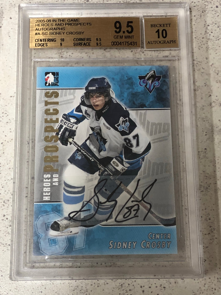 2005 06 ITG Heroes And Prospects Crosby 9.5 w/10 Auto