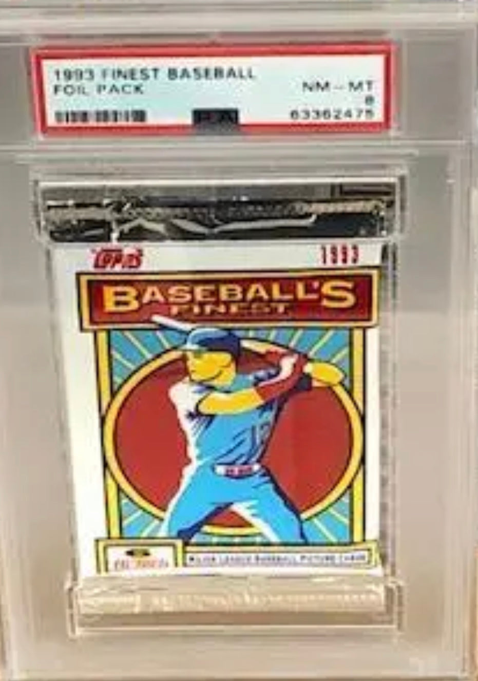 1993 Topps Finest Baseball Hobby Pack PSA 8