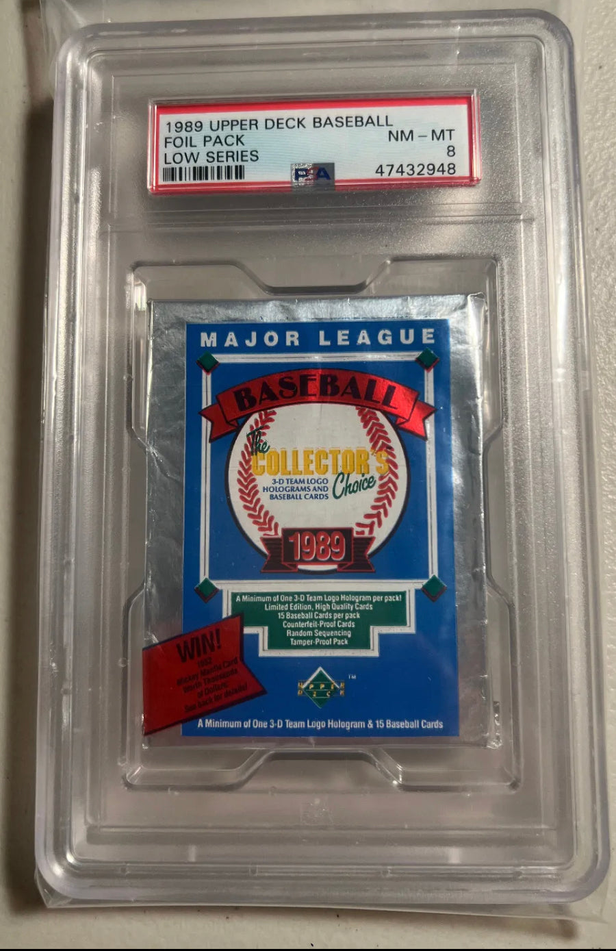 1989 Upper Deck Baseball Wax Pack LOw Series PSA 8