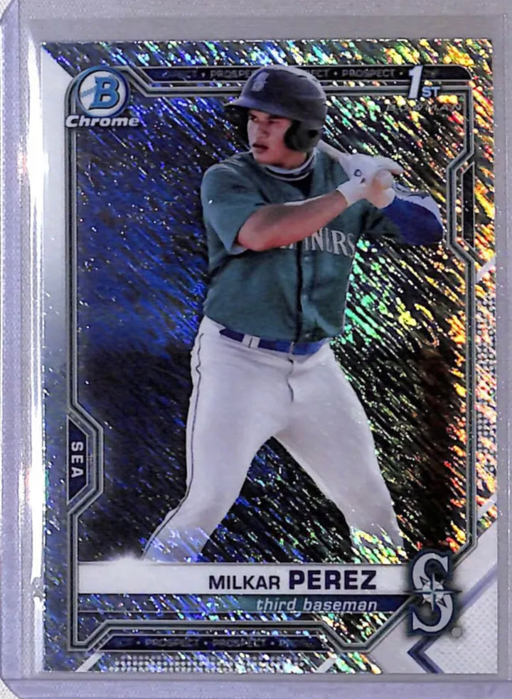 2021 Bowman Chrome 1st Shimmer Milkar Perez Mariners
