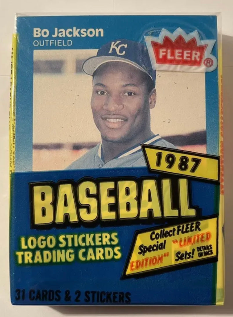 1987 FLEER CELLO SEALED PACK BO JACKSON RC ON TOP/GREG WALKER ON BACK UNOPENED!