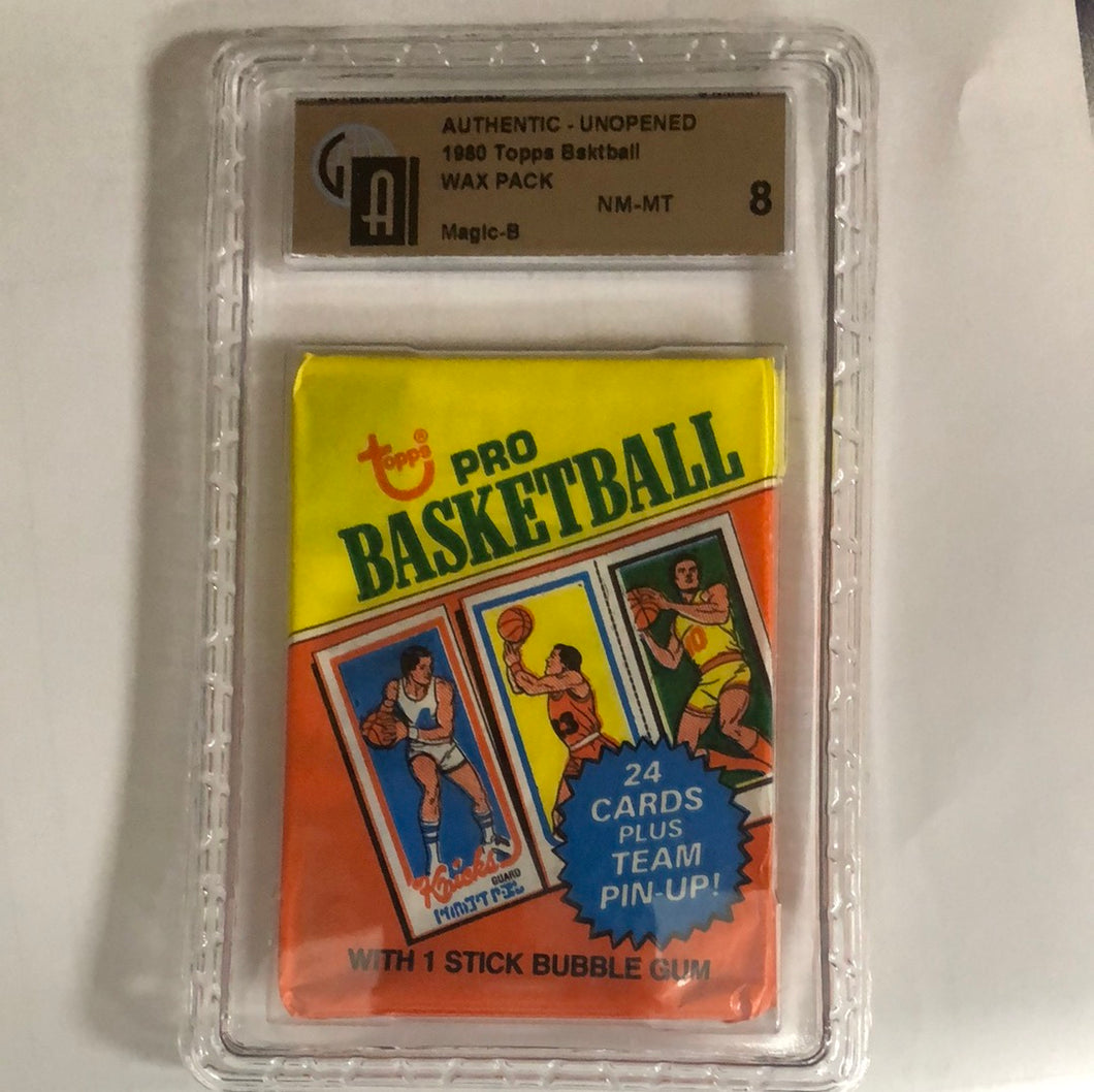 1980 Topps Basketball Pack GAI 8 Magic Back