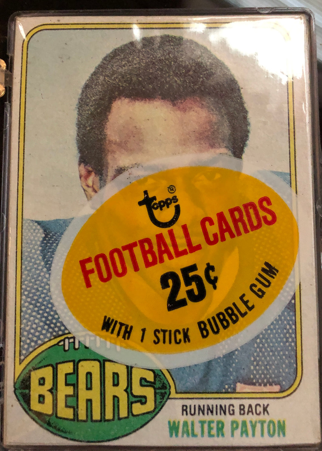 1976 Topps Football Cello Pack Walter Payton Rookie card on Top