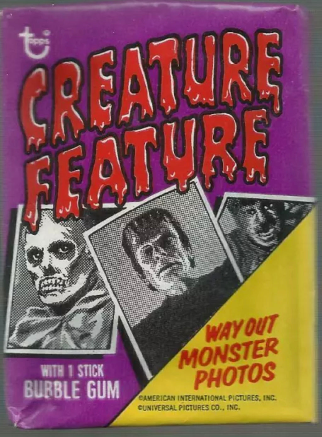 1973 TOPPS CREATURE FEATURE UNOPENED PACK THIS  FUN PACK