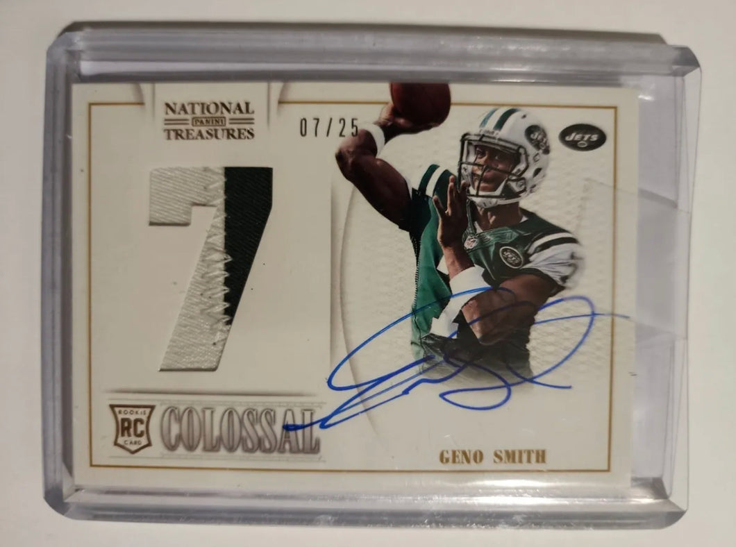 Geno Smith 2013 National Treasures  COLOSSAL Rookie Patch Auto 7/25 HIS JERSEY #