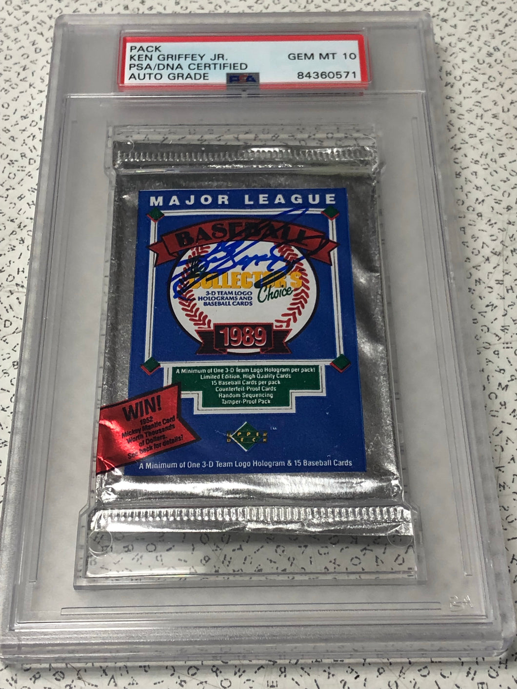 1989 Upper Deck Pack PSA 10 Griffey Jr Auto