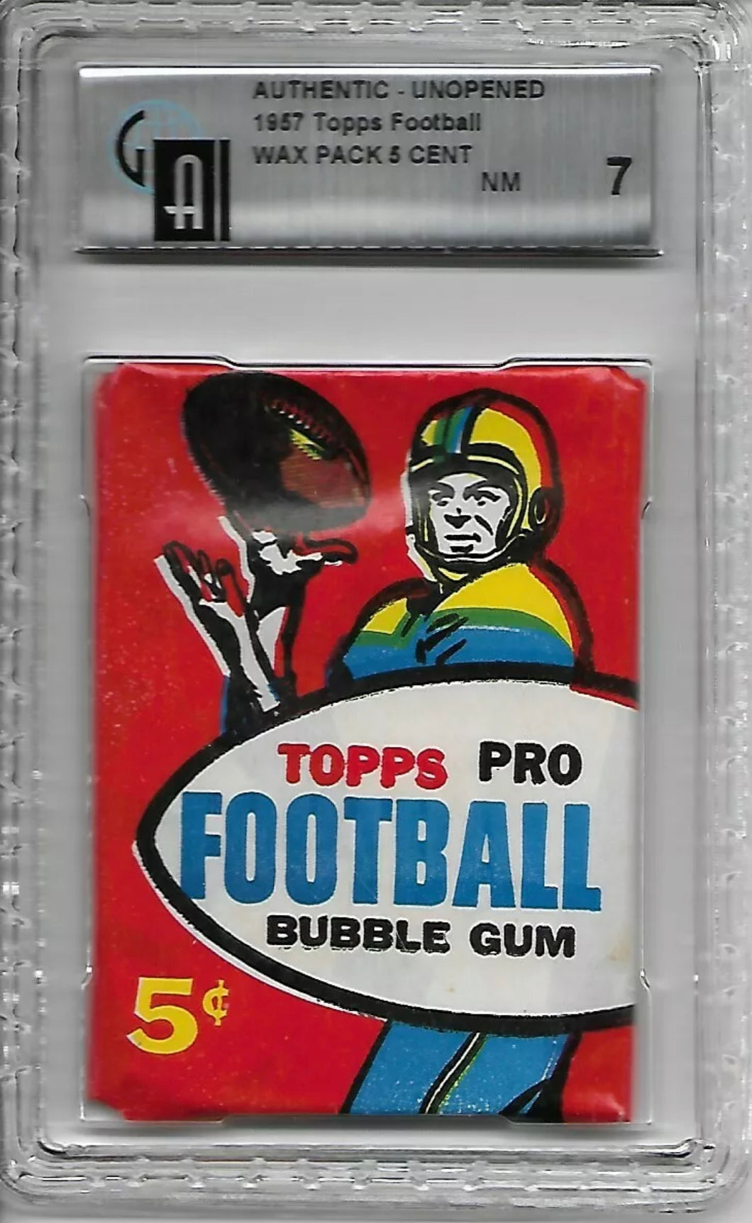 1957 Topps Unopened 5 Cent Wax Pack GAI 7