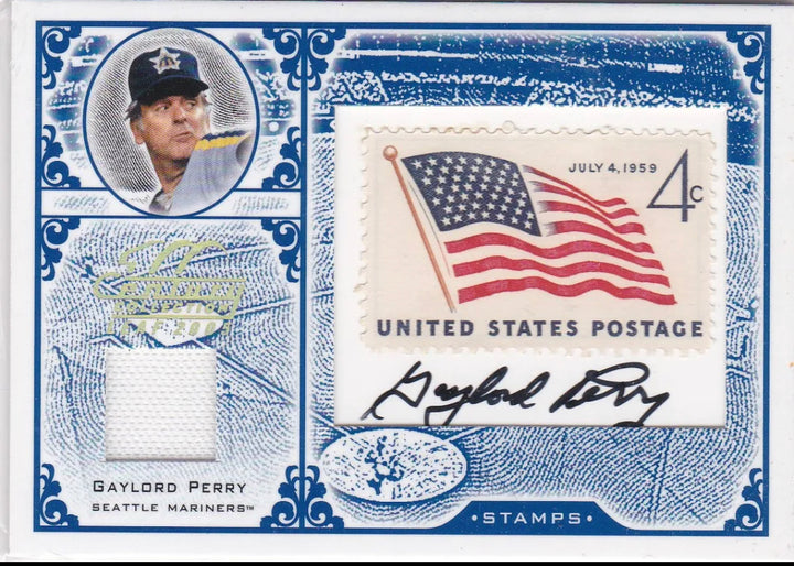 2004 Fleer Century Collection Gaylord Perry on-card auto /37 HOF Jersey SP CY