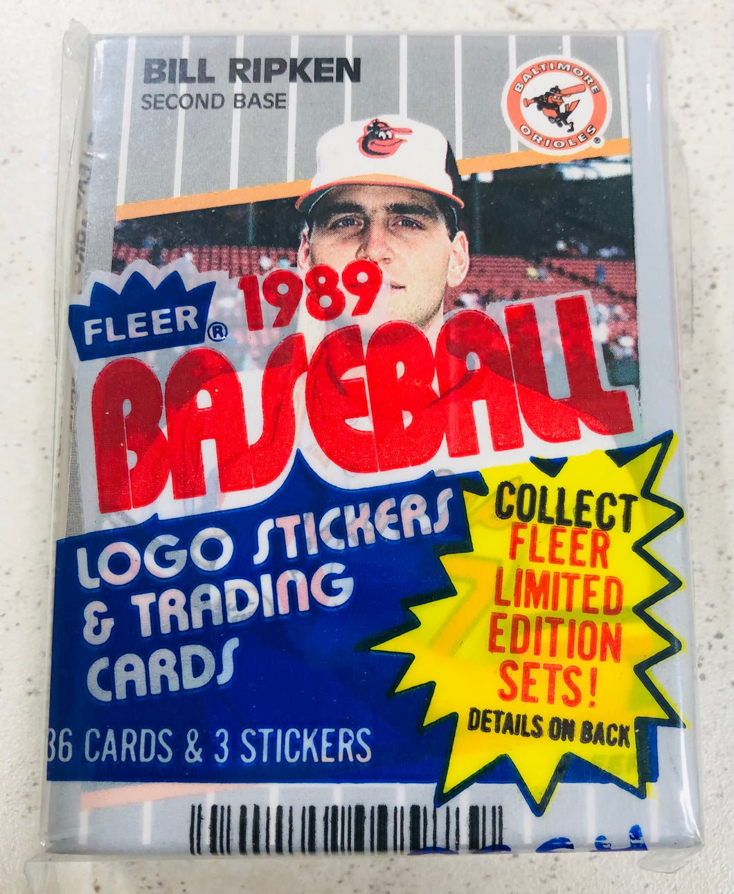 1989 Fleer Baseball Cell Pack Billy Ripken FF Top