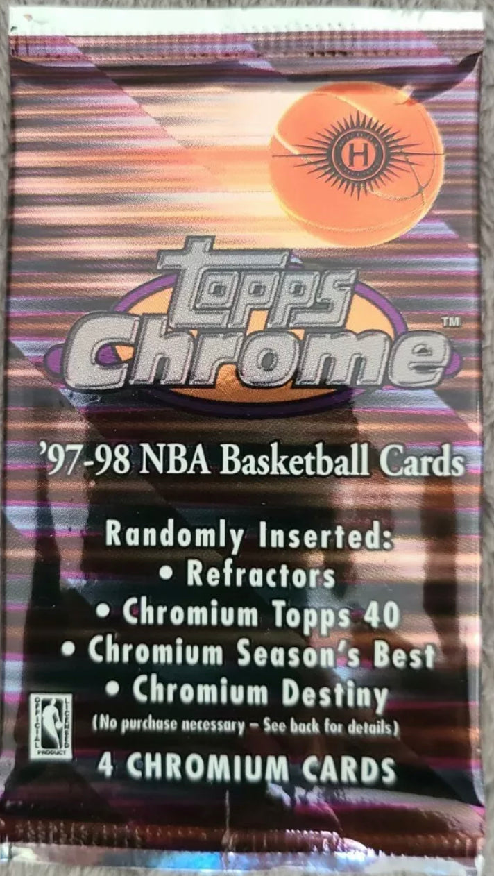 1997 98 Topps Chrome Basketball Hobby Pack Factory Sealed