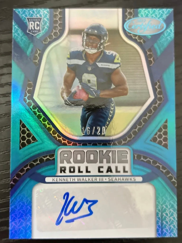 2022 Panini NFL Certified Kenneth Walker III Rookie Roll Call auto 16/20