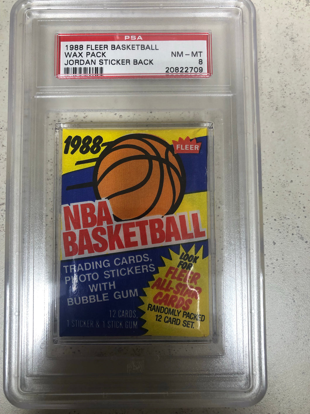 1988 Fleer Basketball Jordan Sticker Back Psa 8