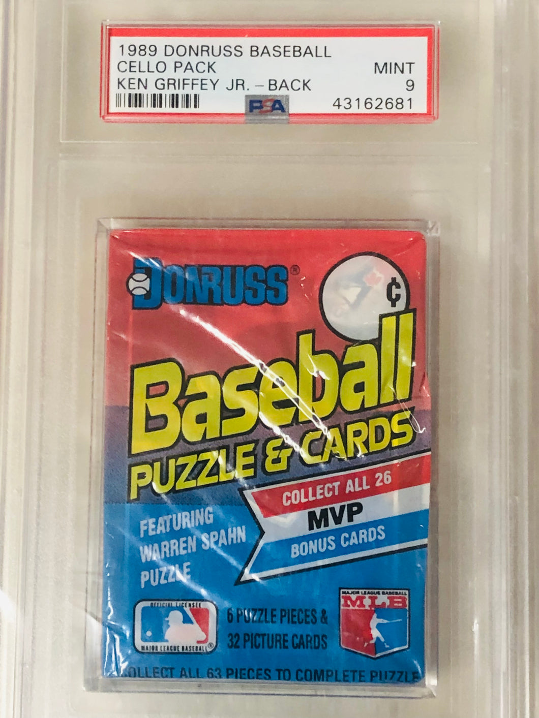 1989 Donruss Cello Pack Griffey JR RC Bottom Rare PSA 9