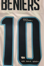 Load image into Gallery viewer, Matty Beniers Signed Auth. Kraken W/ Inscrip Inaugural Season Jersey Patch NHL
