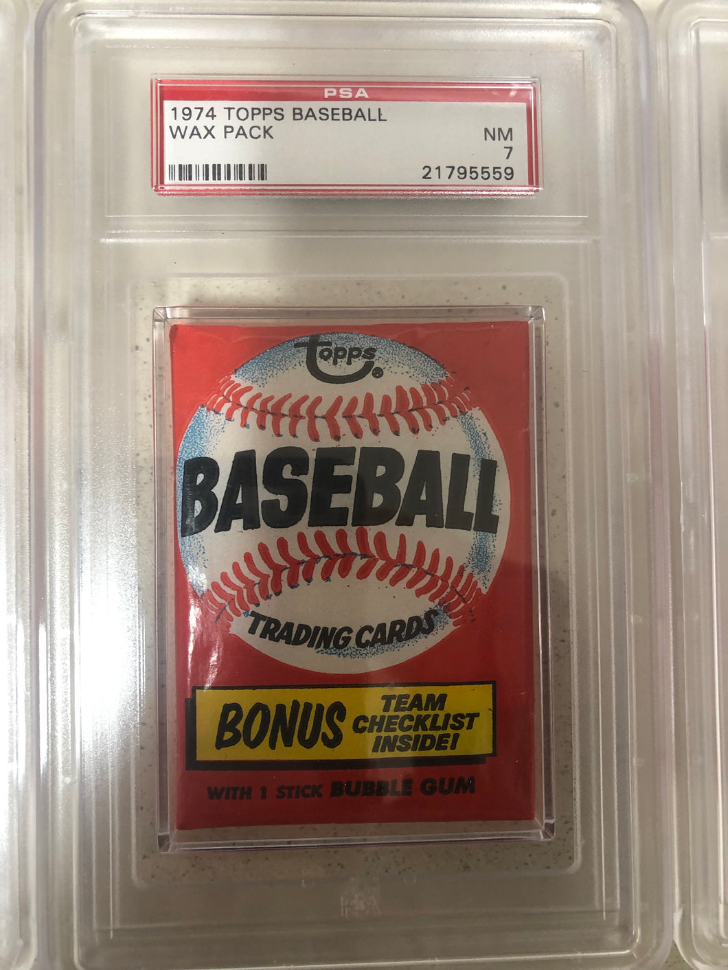 1974 Topps Baseball Wax Pack PSA 7