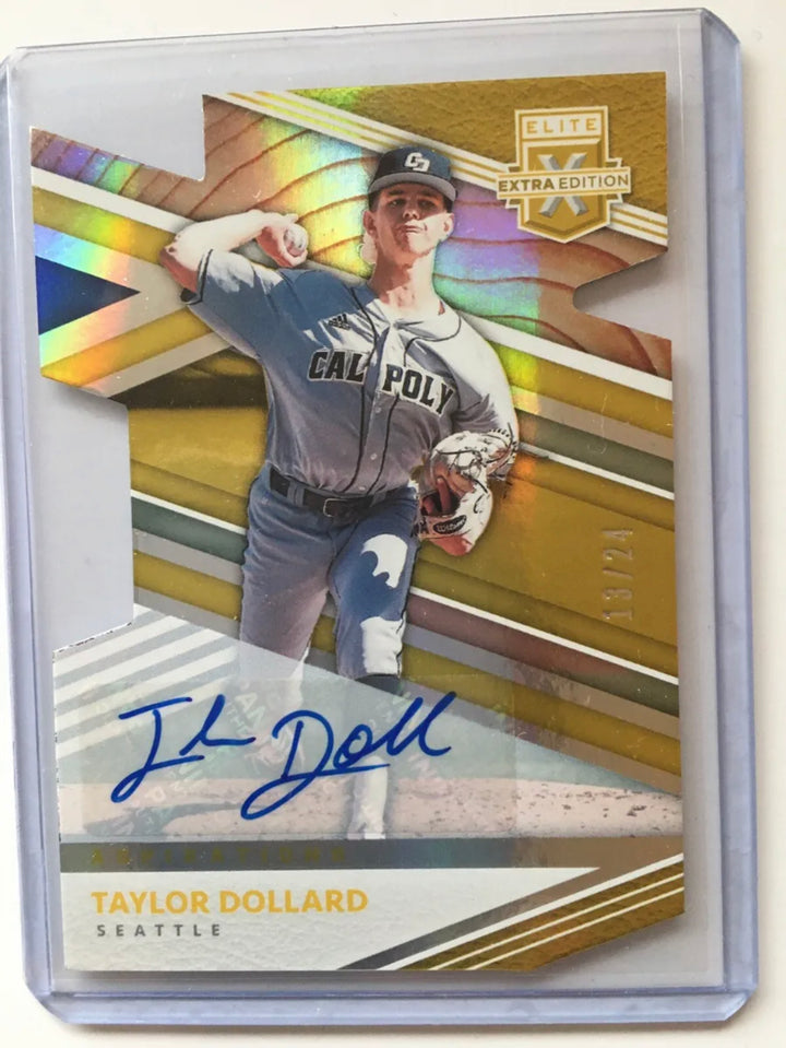 SIGNED TAYLOR DOLLARD AUTOGRAPHED DIE-CUT 13/24 2020 PANINI ELITE  #144 MARINERS