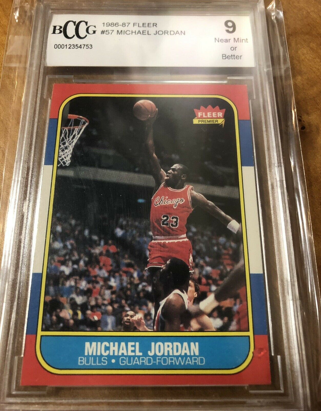 1986 Fleer Basketball Michael Jordan ROOKIE RC #57 BCCG 9